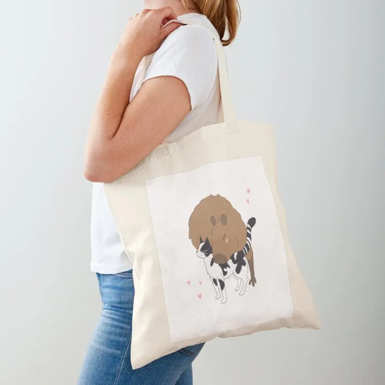 

cute capybara cartoon with a cat friend - adorable cat and capybara friends Tote Bag great bag Big bag
