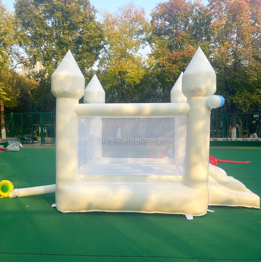 Minicastillo inflable para niños, castillo hinchable blanco, Popular, actividad de alquiler