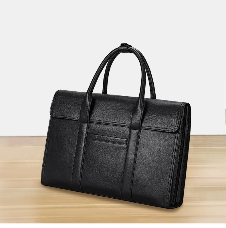 New Men's Handbag With Grab Pattern Large Capacity Men's Briefcase Faux Leather Bag Men