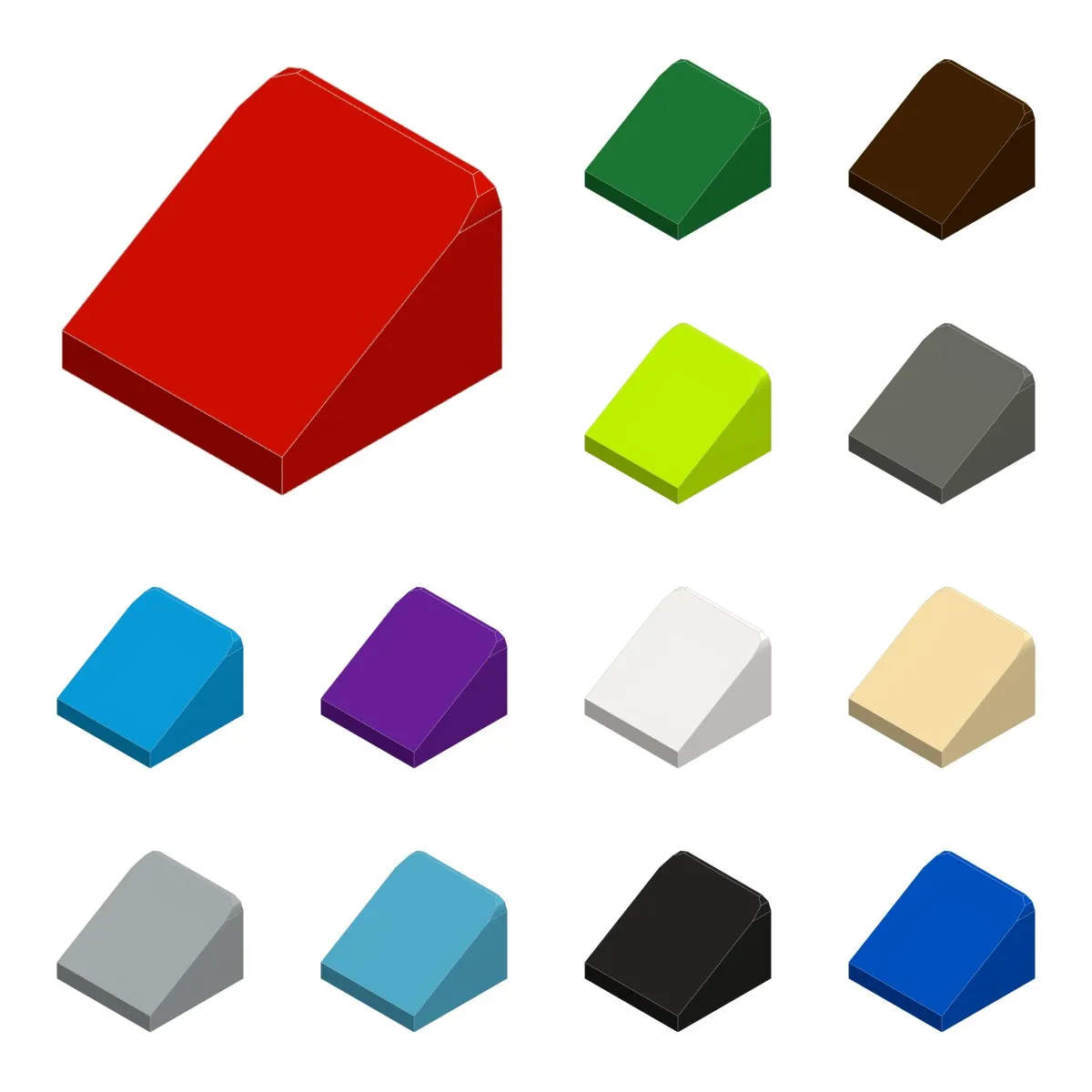 50pcs 54200 35338 50746 Slope 30° 1 x 1 x 2/3 Enlighten Toy For Technical Buildings Blocks Gift Compatible Assemblage DIY MOC Ki