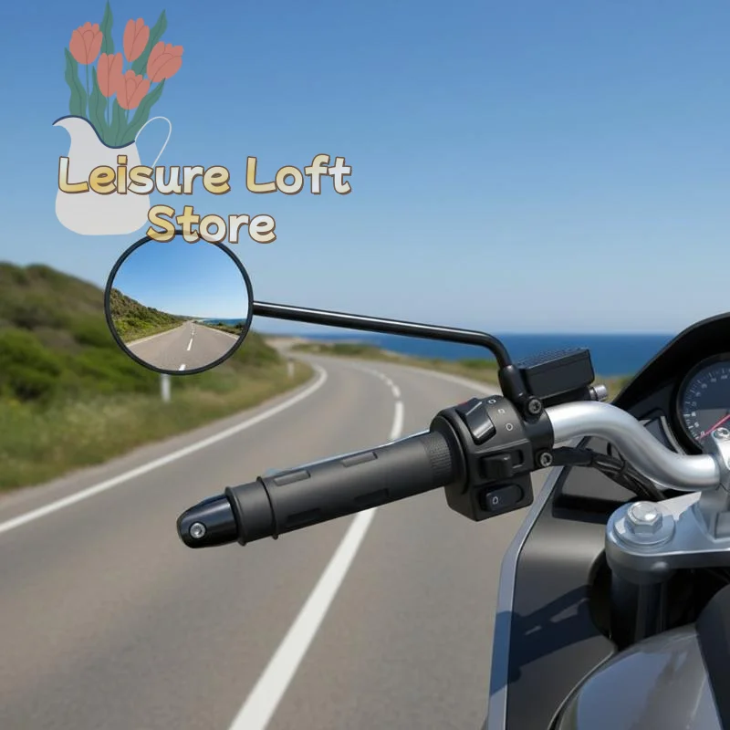 

Motorcycle Handlebar Rearview Mirror 1Pair Universal Fit Extended Rear View for Motorbike Safety