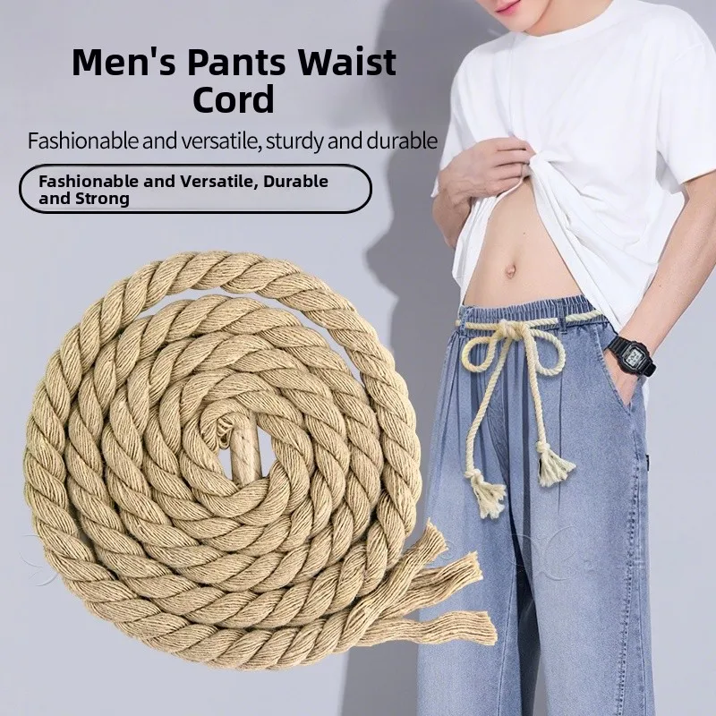 

Утолщенный джутовый плетеный шнурок для брюк и джинсов, универсальный поясной шнурок, аксессуары бренда Fce Valley