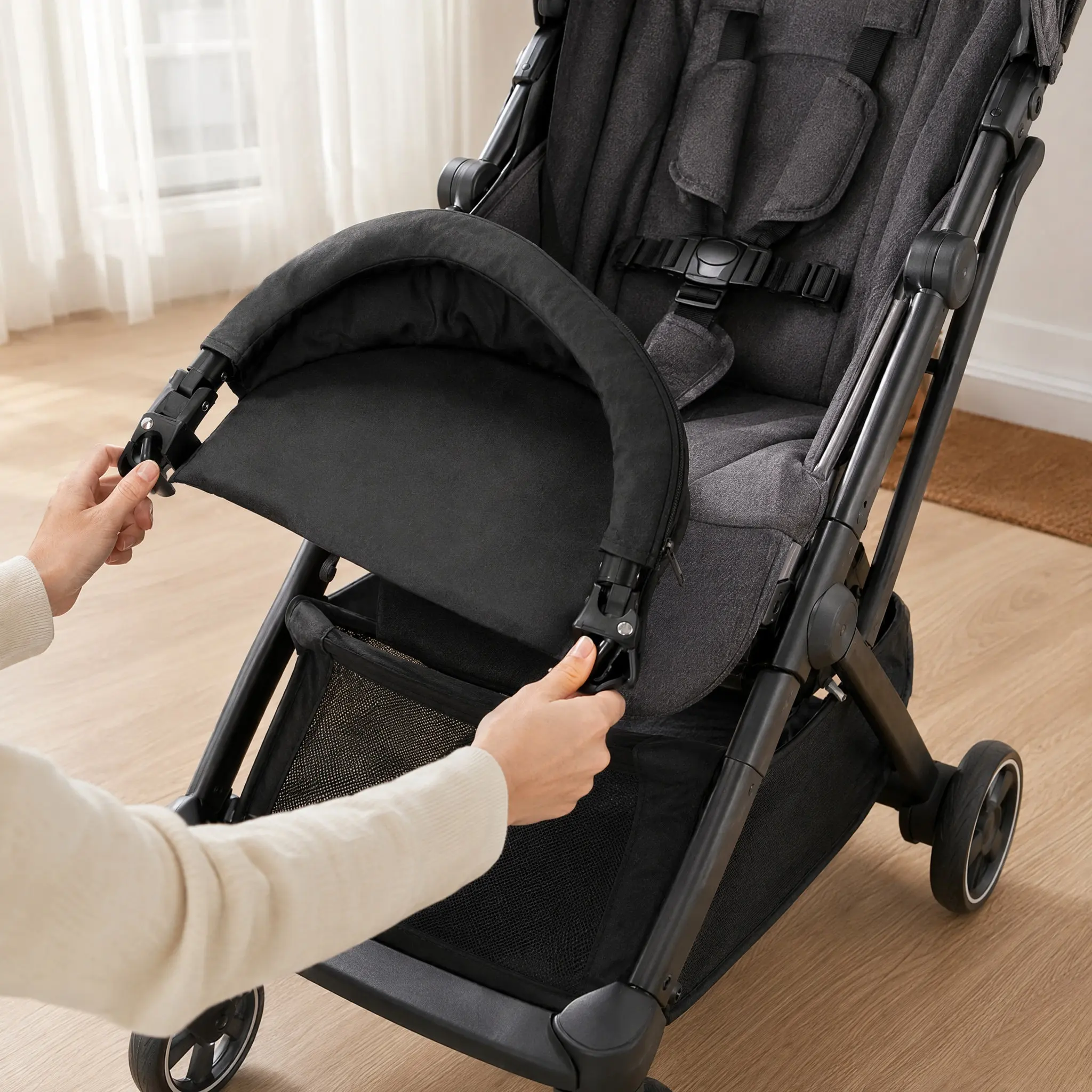 Universal Baby Stroller Footrest Extension Adjustable Removable Pram Pushchair Leg Rest with Safety Armrest Baby Stroller