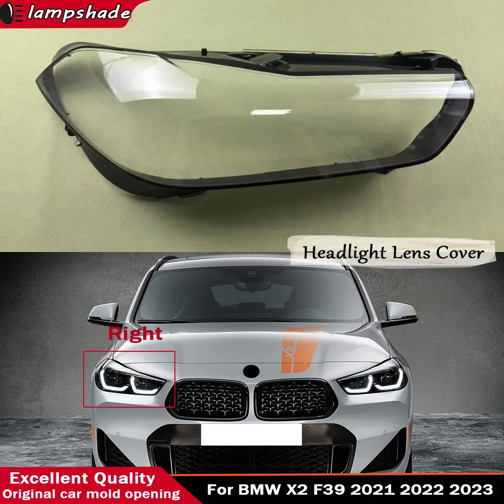 

For BMW X2 F39 2021 2022 2023 Auto Head Light Caps Car Front Headlight CoverLampshade Shell Headlamp Lamp Lens Glass Case