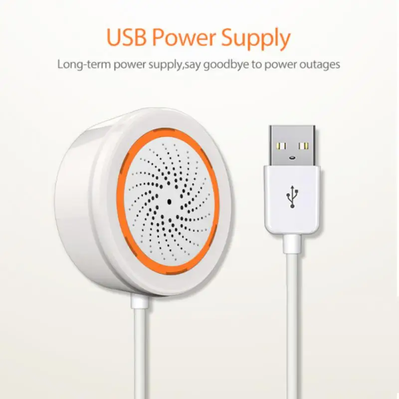 Built-in ไซเรนเตือนภัย USB เสียงเซ็นเซอร์90dB ในร่มไซเรน2 in 1เซ็นเซอร์ Tuya สมาร์ท40เมตรสมาร์ทโฮม