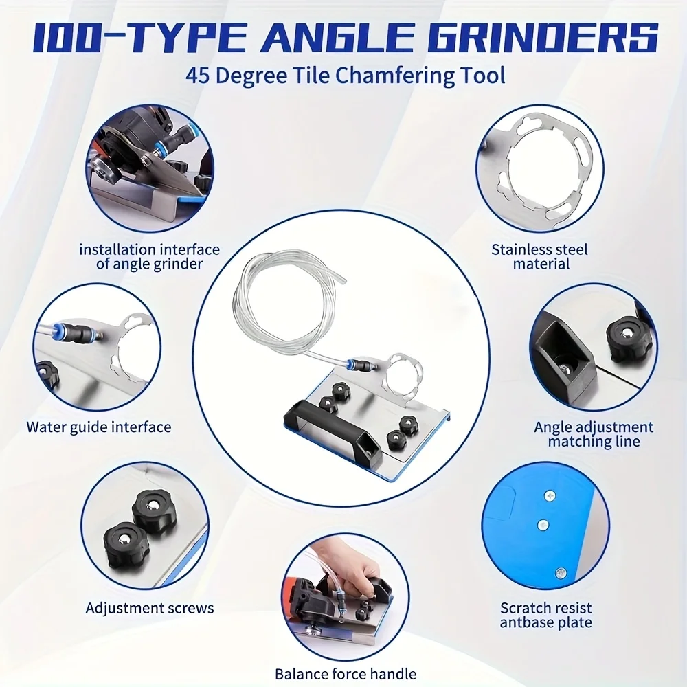 أداة شطب محمولة للبلاط والأعمال الخشبية، تتطلب التجميع، لا حاجة للشحن، بما في ذلك الخرطوم