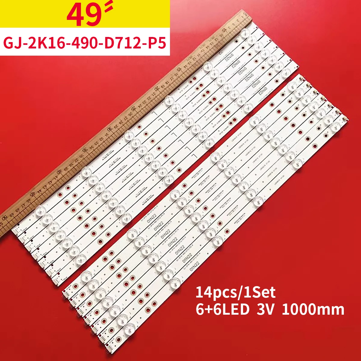 

1SET LED backlight strip GJ-2K16-490-D712-P5-L+R for Phi lips 49'' 49PUS6401 49PUS6501 49PUH6101 49PUS6561/12 49PUS6101/12