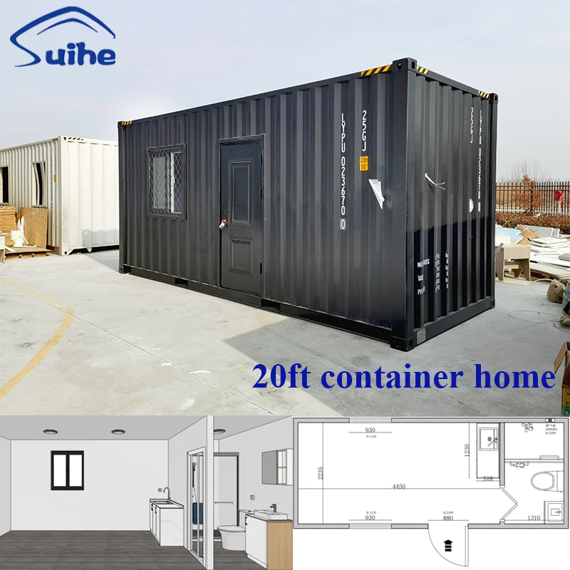 Modified Shipping Container House 20ft Modern Shipping Container House with Sandwich Panel for Office Building