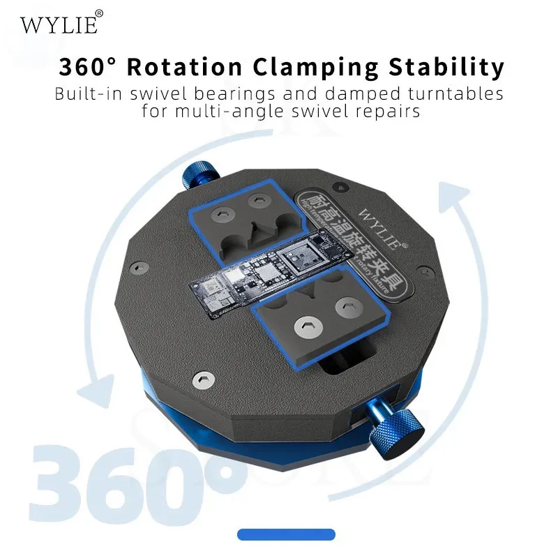 WYLIE K18 휴대폰 메인보드 고정 장치 360 °   BGA 수리 납땜 홀더용 조정 가능한 회전 칩 제거 접착제 클램프