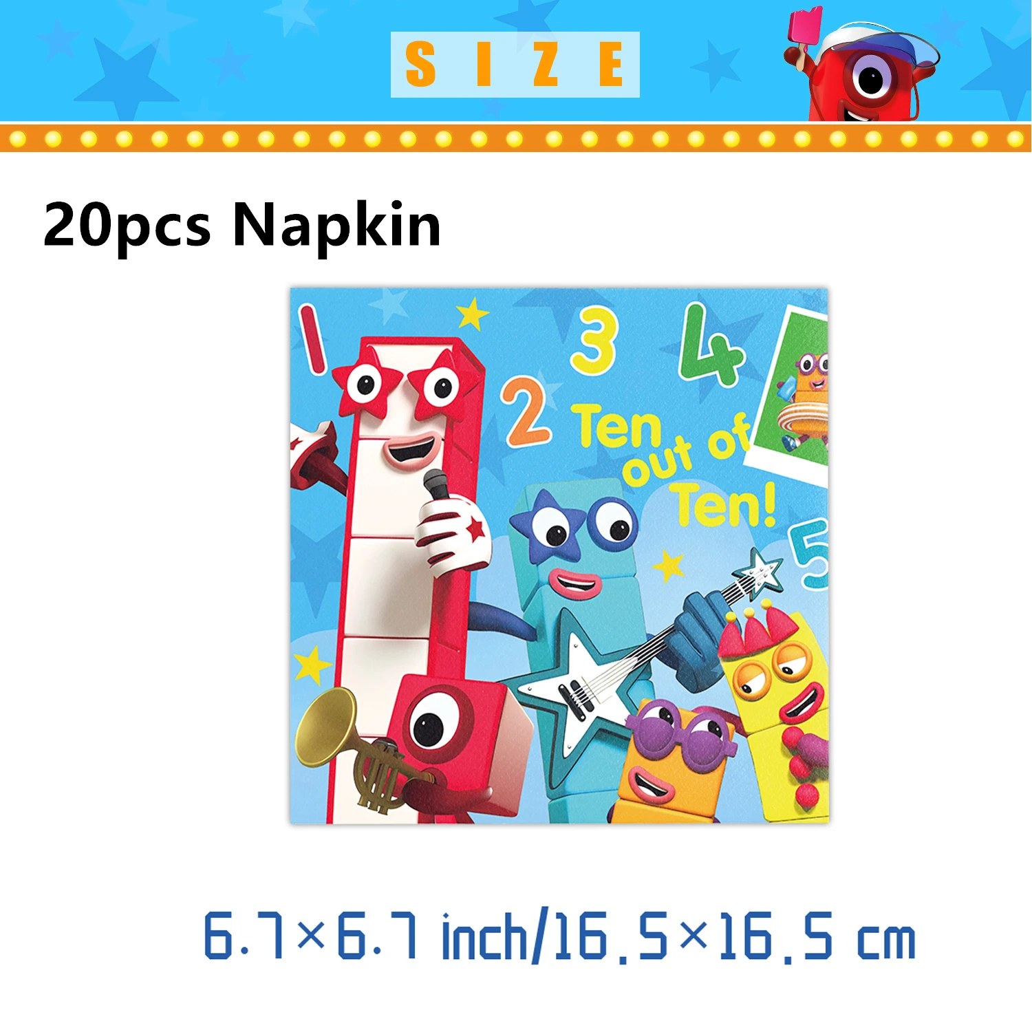 New 1Set Numberblocked Party Supplies 4