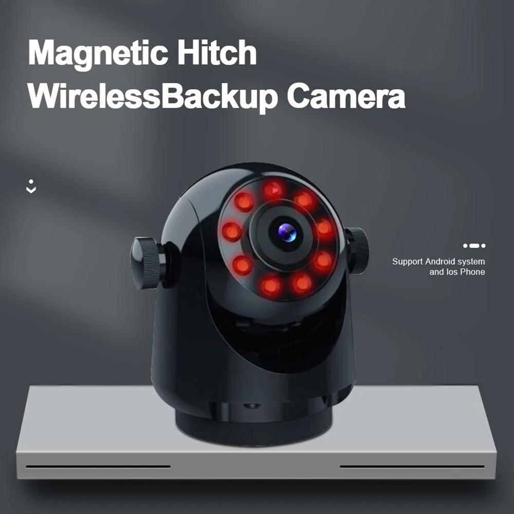 Carsanbo Trailer Truck RV Tractor 5G WiFi Magnetic Hitch Rear View Camera HD 720P 120° Wireless Backup Camera for iPhone Android