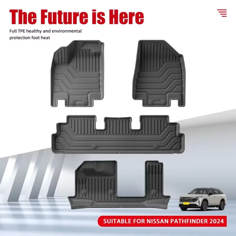 Car Floor Mats for Nissan Pathfinder 2024 TPE Floor Mats All-Weather Waterproof Car Mats Easy Clean Accessory