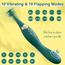 Powerful Stoking Head Vibrator Female 20 Modes Nipple Clitoris Stimulator Patting Massager Adults Goods Sex Toys for for Women