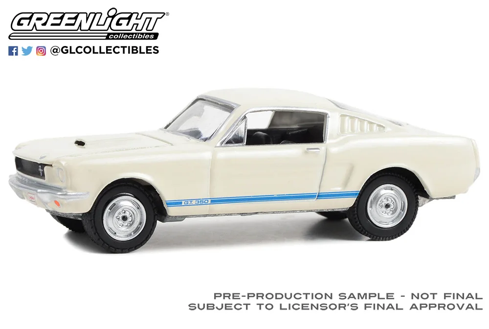 

GreenLight 1/64 1965 Ford Mustang Cobra Shelby GT350 Коллекционная версия, металлическая литая модель гоночной машины, детские игрушки, подарок