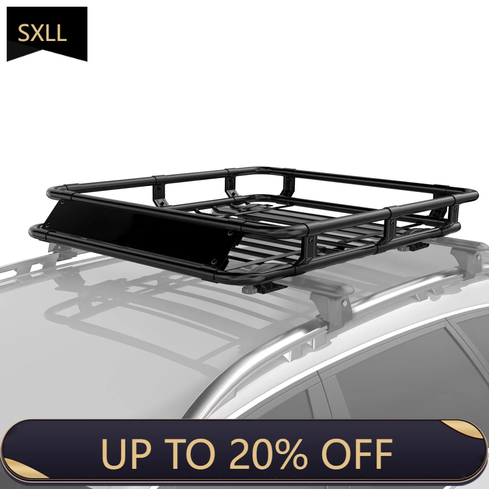 

SXLL 120Cm/140cm/160cm/180cm Rugged Roof Cargo Rack Roof Basket Black Steel Durable Waterproof GM Roof Rack Top