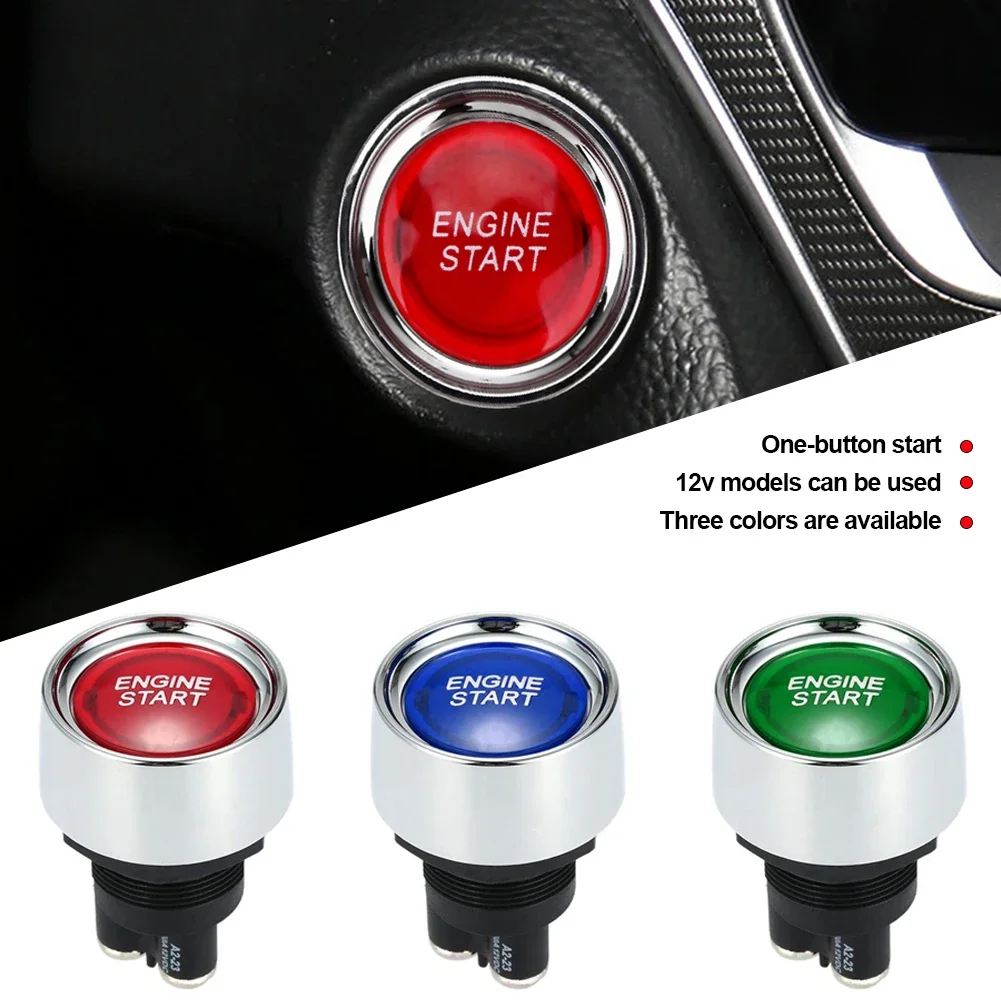 

Car Engine Start Ignition Switch 12V 50A 3 Pin SPST Momentary Keyless Push Button Starter Switches ON OFF For Cars Marine RV