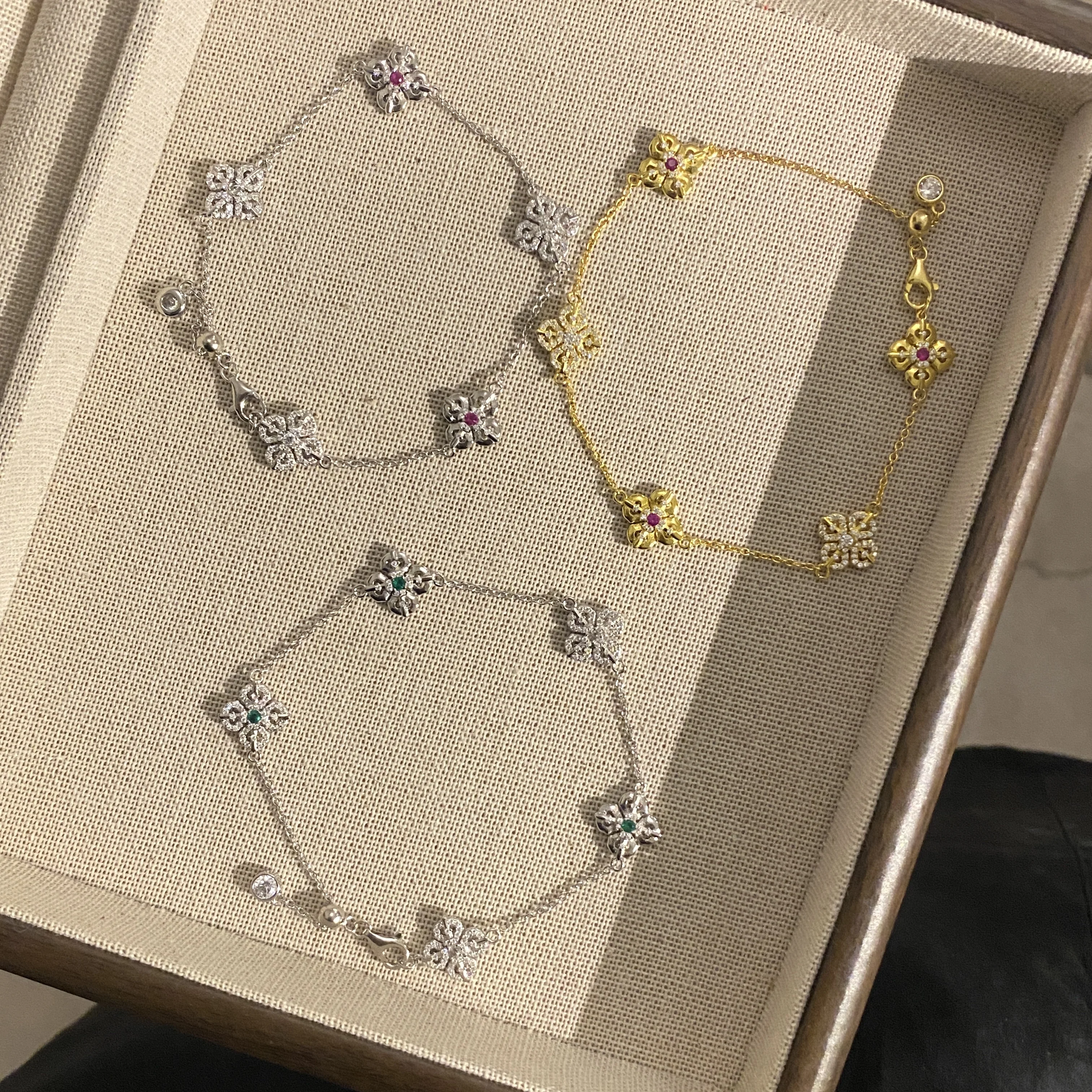 الرجعية مويسانيتي زهرة سوار S925 فضة فاخر قسط Handchain للنساء أنيق أنيق مجوهرات الزفاف هدية #2