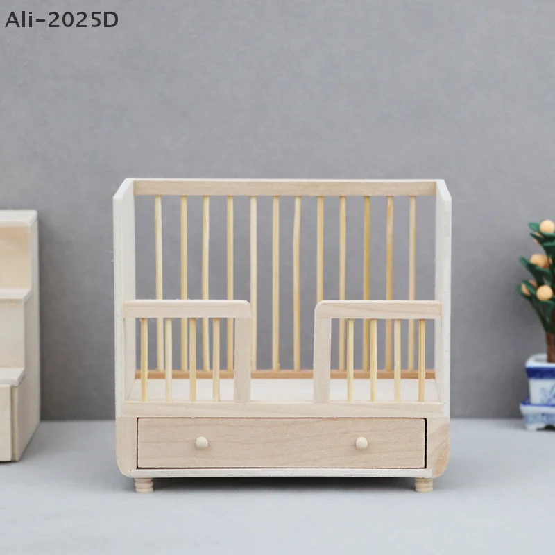 

1:12 Dollhouse Miniature Baby Cot Crib Furniture Model Decor Toy Doll House Accessories Play House Toy