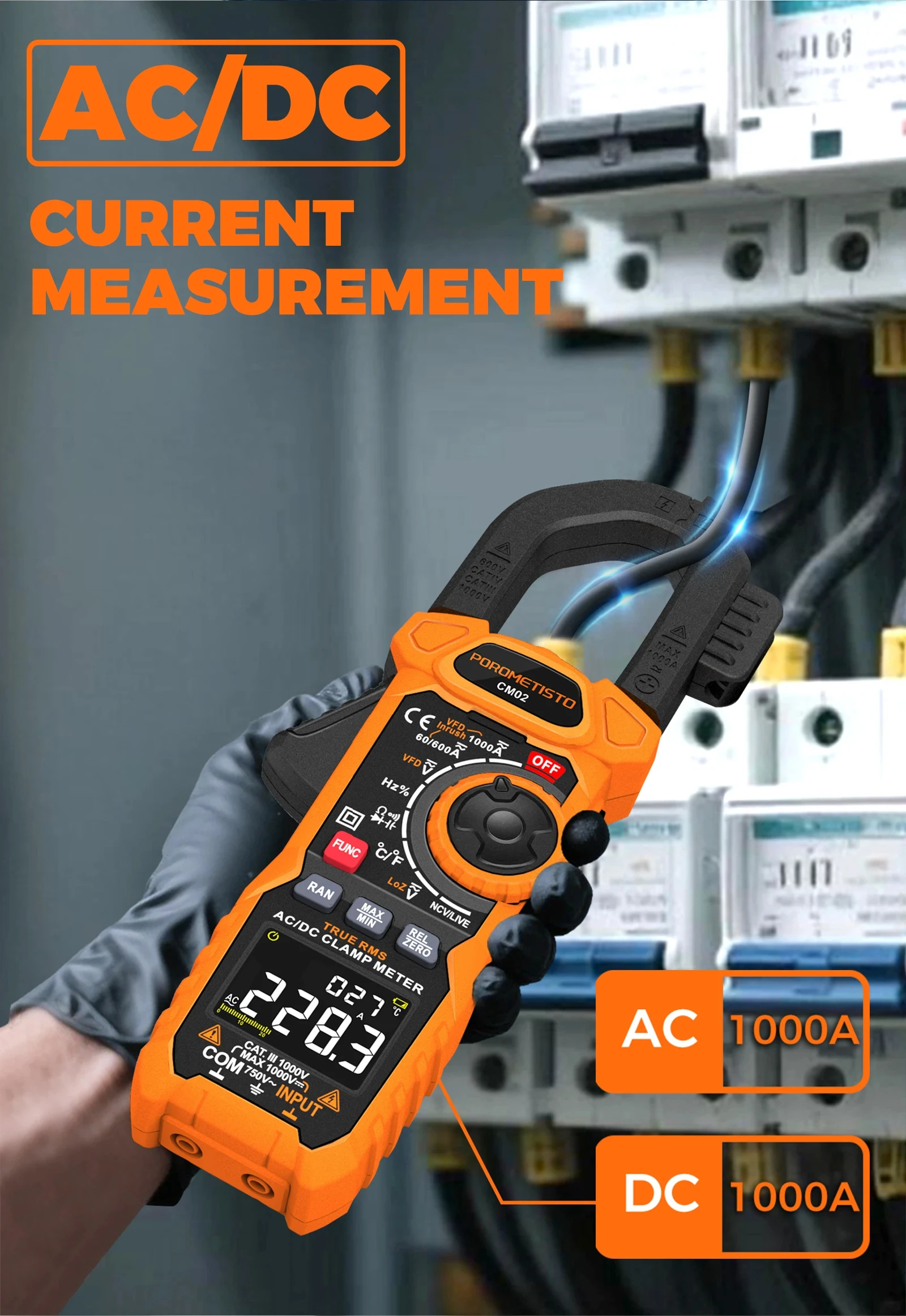 Digitales Zangenmessgerät Multimeter AC/DC 600A/1000A Amperemeter True RMS Multimeter Hochpräzise Kapazitätsmessung NCV Ohm Hz Spannungsprüfer – Detail 36