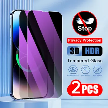 2 adet Anti mavi işık gizlilik temperli cam iPhone 15 14 artı 13 12 mini 11 pro X XR XS MAX ekran koruyucu koruyucu film