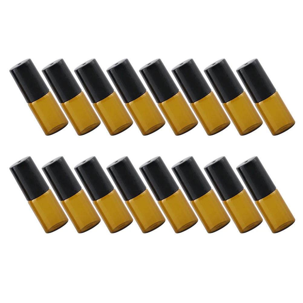 Bouteilles à roulettes en verre pour huiles essentielles, rechargeables, pour voyage, usage quotidien, bouteilles de parfum, boules à roulettes pour huiles essentielles, 20 pièces