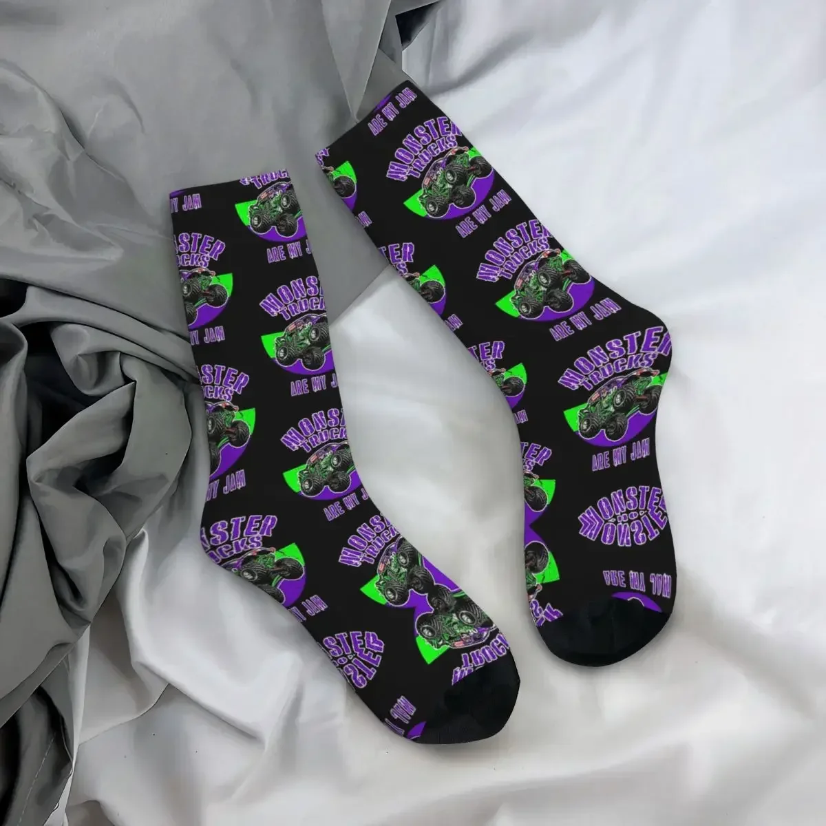 Monster Truck Are My Jam Grave Digger Vintage Art Socks High Quality Stockings All Season Long Socks for Unisex Birthday Present