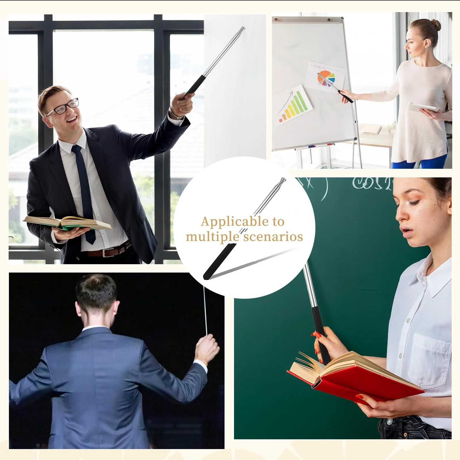 Telescopic Teachers Pointer for Classroom Instruction Handheld Teaching Extendable Rod Presenter Education Tool Wholesale