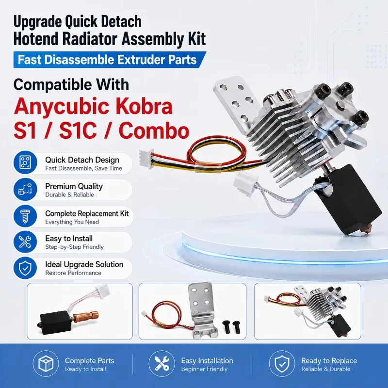 Upgrade Quick Detach Hotend Radiator Assembly Kit Fast Disassemble Extruder Parts Compatible With Kobra S1 S1C Combo