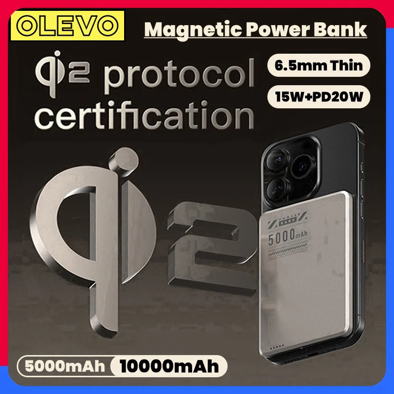 

Ultra Thin Alloy Magnetic Power Bank Qi2 Wireless Fast Charger Mini Portable Power Bank Spare Battery For iPhone Xiaomi Samsung