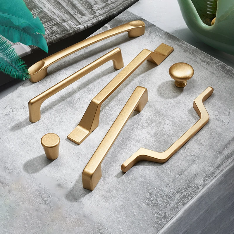 

Wardrobe Frosted Gold Drawer Knobs, Modern Minimalist Furniture Handles, Drawers, Cupboards, Shoe Cabinets, Wardrobes Pulls