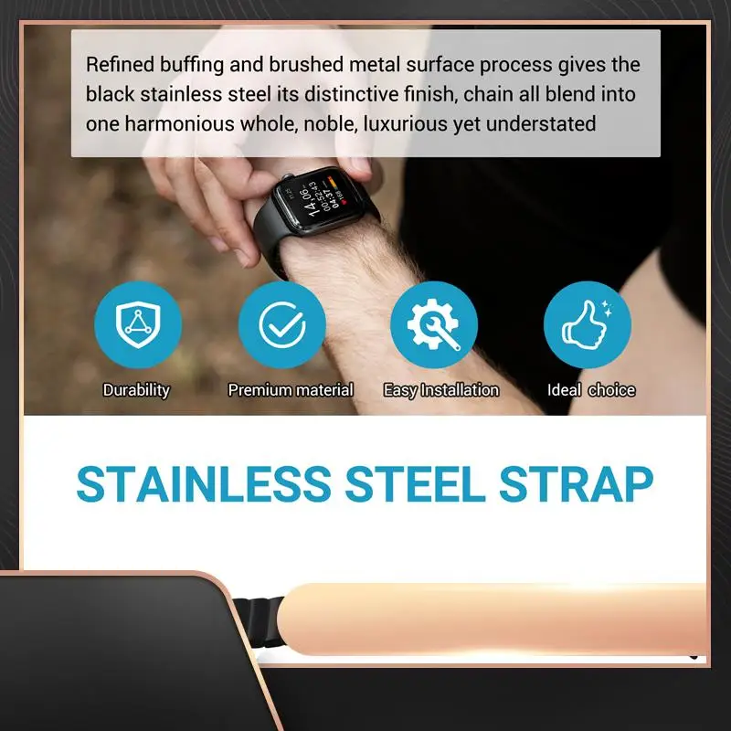 

Strap For Watch Band 38Mm Stainless Steel Bracelet Iwatch 9 Band Bracelet Wristband Replacement Accessories-N34R