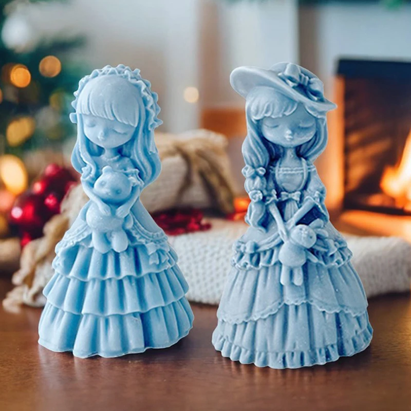 DIY Plaster Doll Silicone Mold; Betty Princess Girl 3D Doll Plaster Mold; Scented Candle Mold