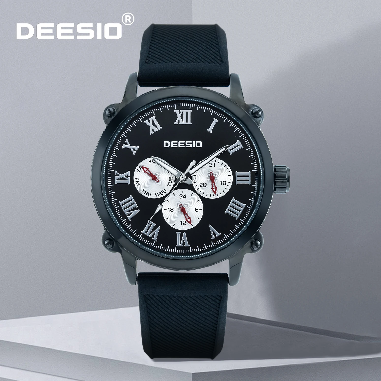 

Deesio Роскошные мужские аналоговые кварцевые часы 41 мм японский механизм 50 м водонепроницаемый ремешок из нержавеющей стали подарок на Рождество и день рождения для него