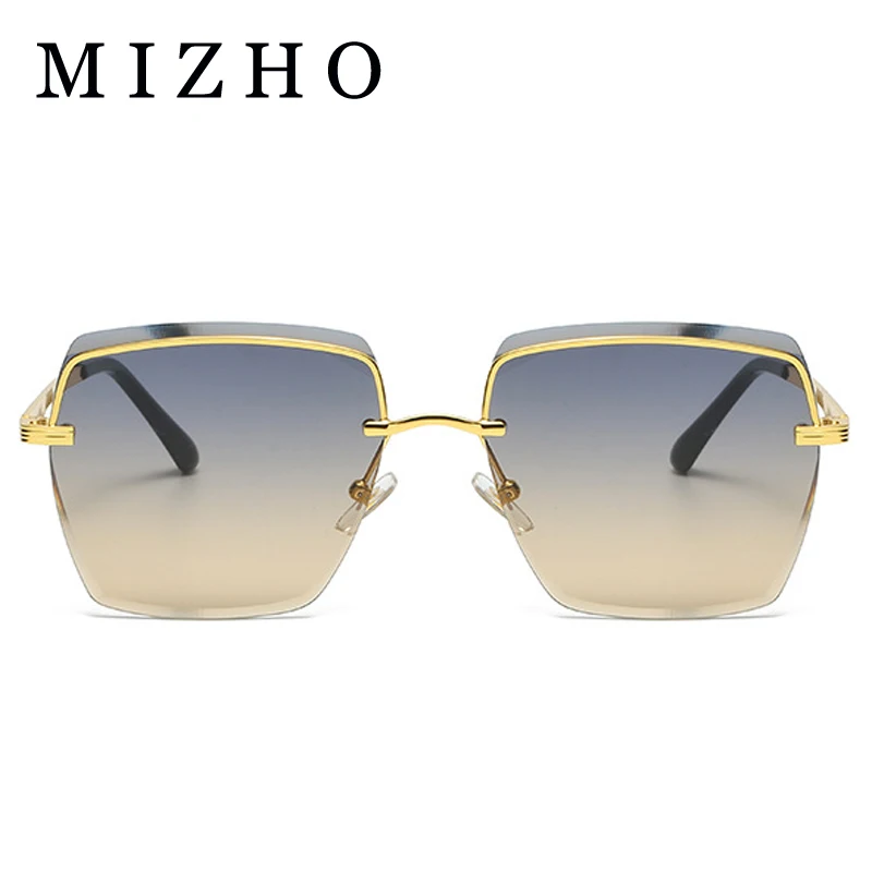 MIZHO Oversized Sunglasses Woman Shades Mirror Female Square Sun Glasses For Female Coating Gafas Fashion Brand Sunglasses Wome