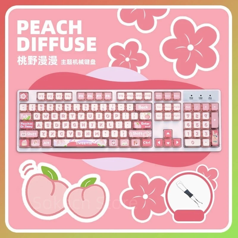 

Daeru EK839 Peach Diffuse Wired Mechanical Keyboard 87/104 Keys Esports Gaming Ice Blue Backlit Keyboard