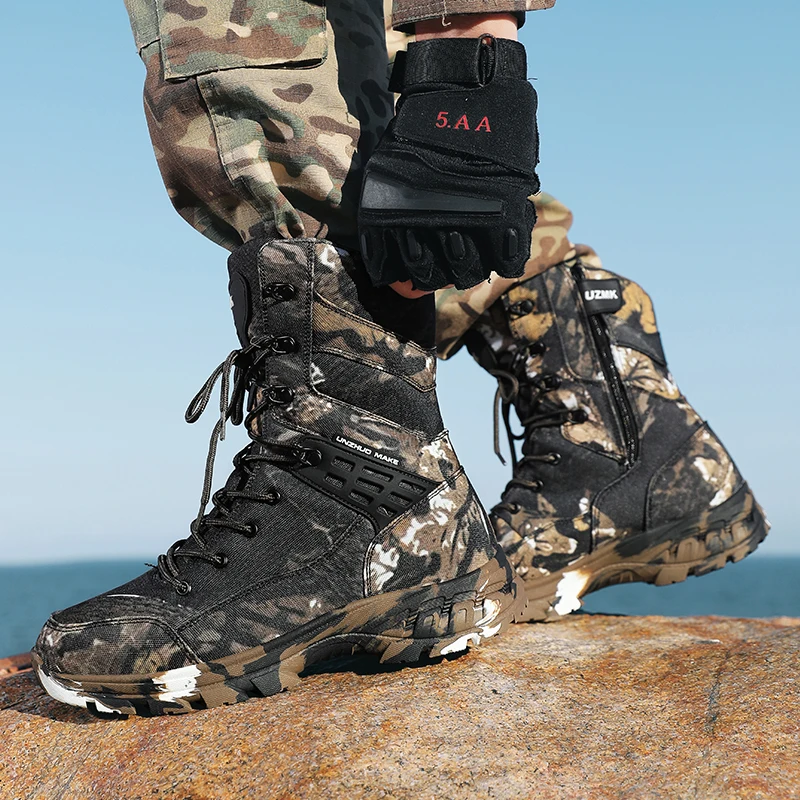 

Мужские камуфляжные тактические ботинки, непромокаемая рабочая защитная обувь для пустыни, альпинистская обувь, ботильоны, мужские уличные ботинки