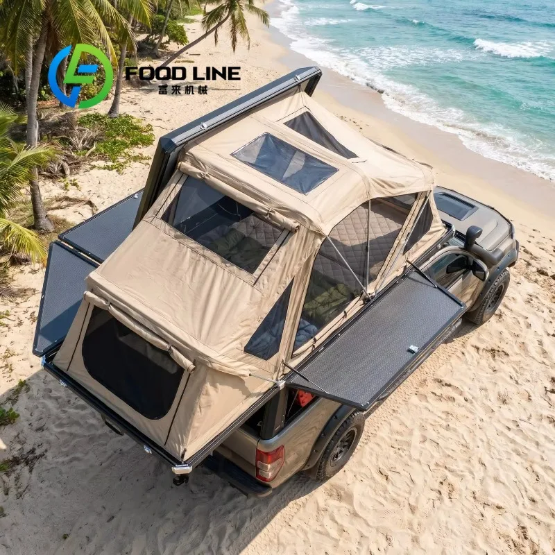 Truck Camper Demountable Pop Up Off Road Reinforced Skid Plate Protects Chassis On Forest Trail And Rough Outdoor Adventure