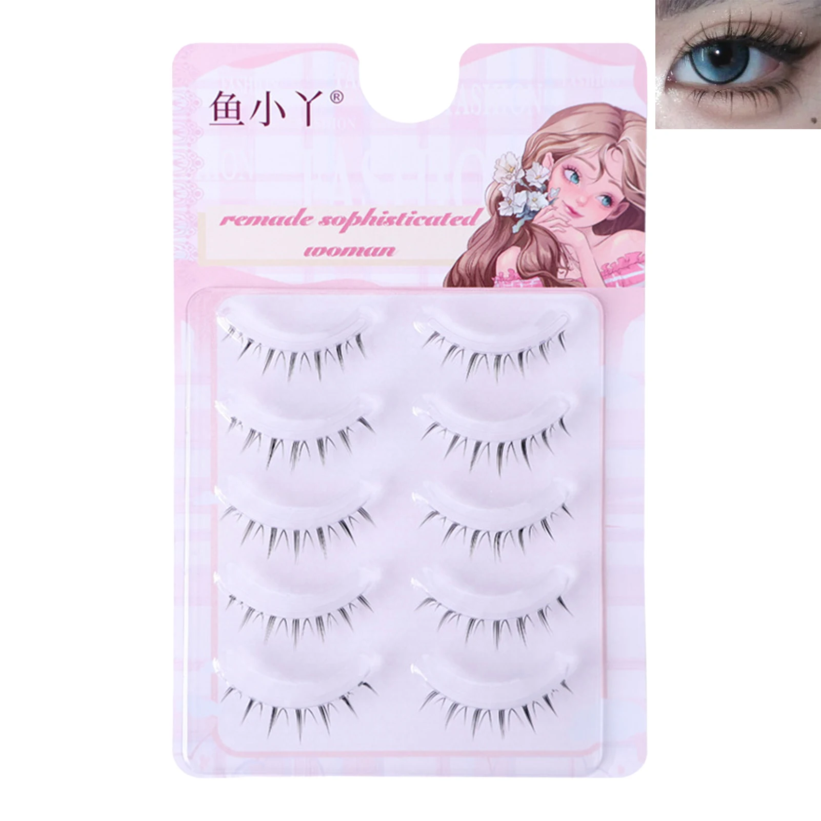 5 Paar 4–8 mm antike Cartoon-Unterwimpern, Wispy Cluster, natürliche tägliche Wimpernverlängerungen für Schönheit, Augen, Cosplay, Make-up