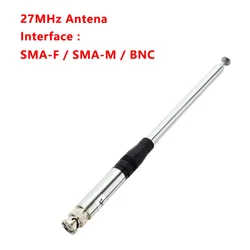 27MHz Walkie Talkie Handheld Extended CB Antenna With Fold-Over Feature 2.15dBi 20W BNC/SMA-Male/SMA-Female Options Quansheng