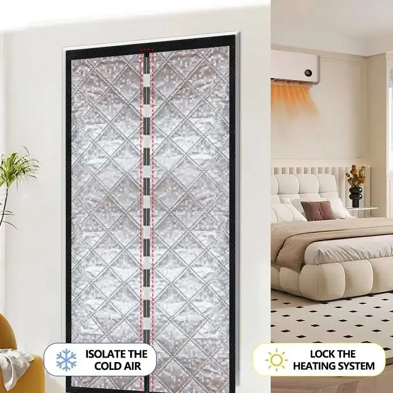 Magnetic air conditioning partition curtain with cotton clip for cold and windproof, thickened insulation and shielding curtain