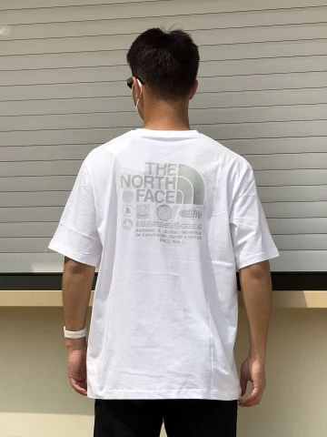 The North Face Clean Running Camping Fit Comfortable Outdoor Cotton Short Sleeve T-Shirt Back Letter Logo Print Breathable
