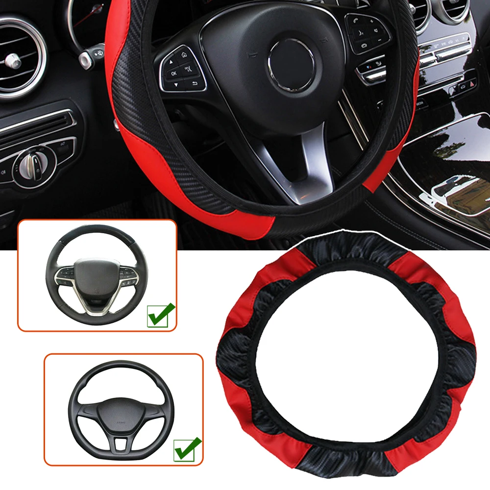 

1pc Car Steering Decorative Cover Auto Interior Accessories Car Steering Wheel Anti Slip Cover Car Steering Protection Cover