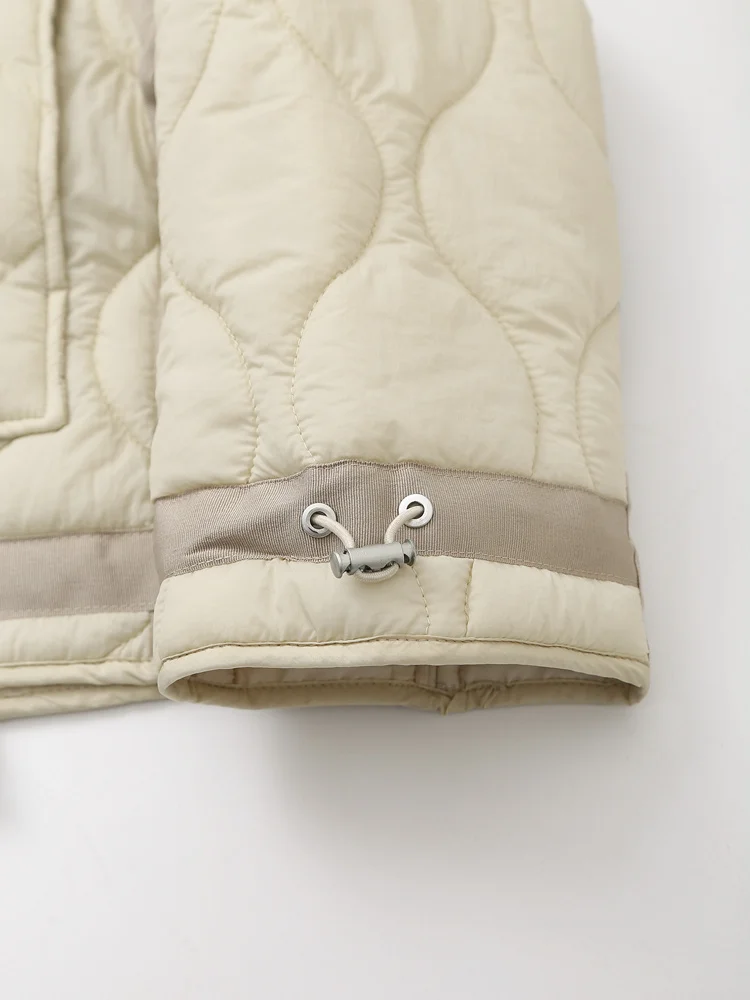 DiYiG WOMAN 2025 خريف موضة جديدة فضفاضة سترة قطن معطف قصير شيك كم طويل رقيقة ملابس قطنية ملابس خارجية Muje