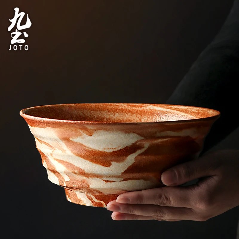 

JOTO High-Quality Ceramic Material Japanese Handmade Twisted Pattern Noodle Bowl CJR0477