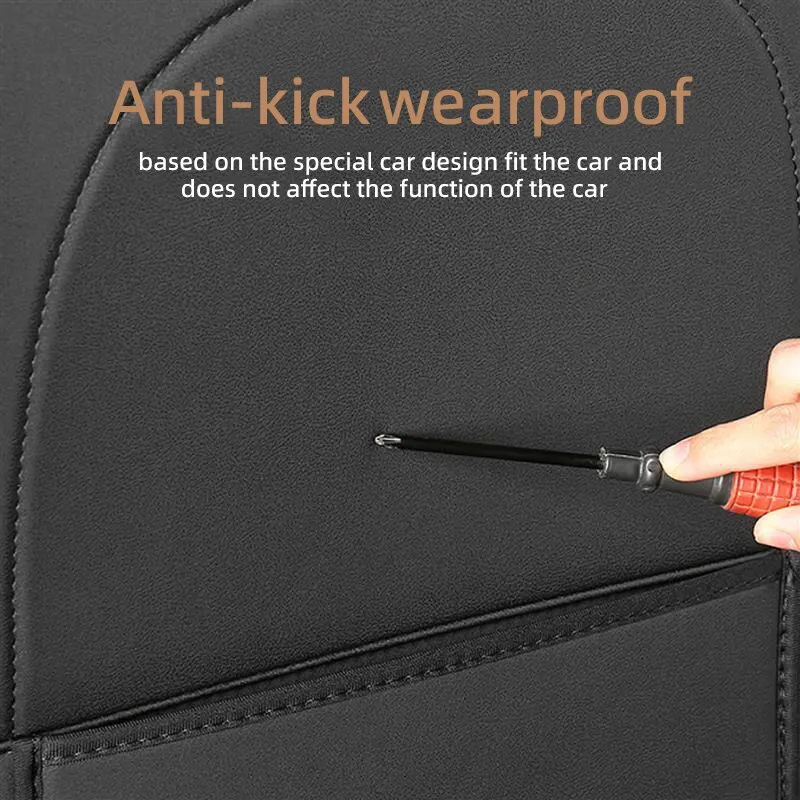 Car Seatback Protector for Tesla Model Y Model 3 Seat Back Protective Child Anti-Kick Mats Black Leather Interior Accessories