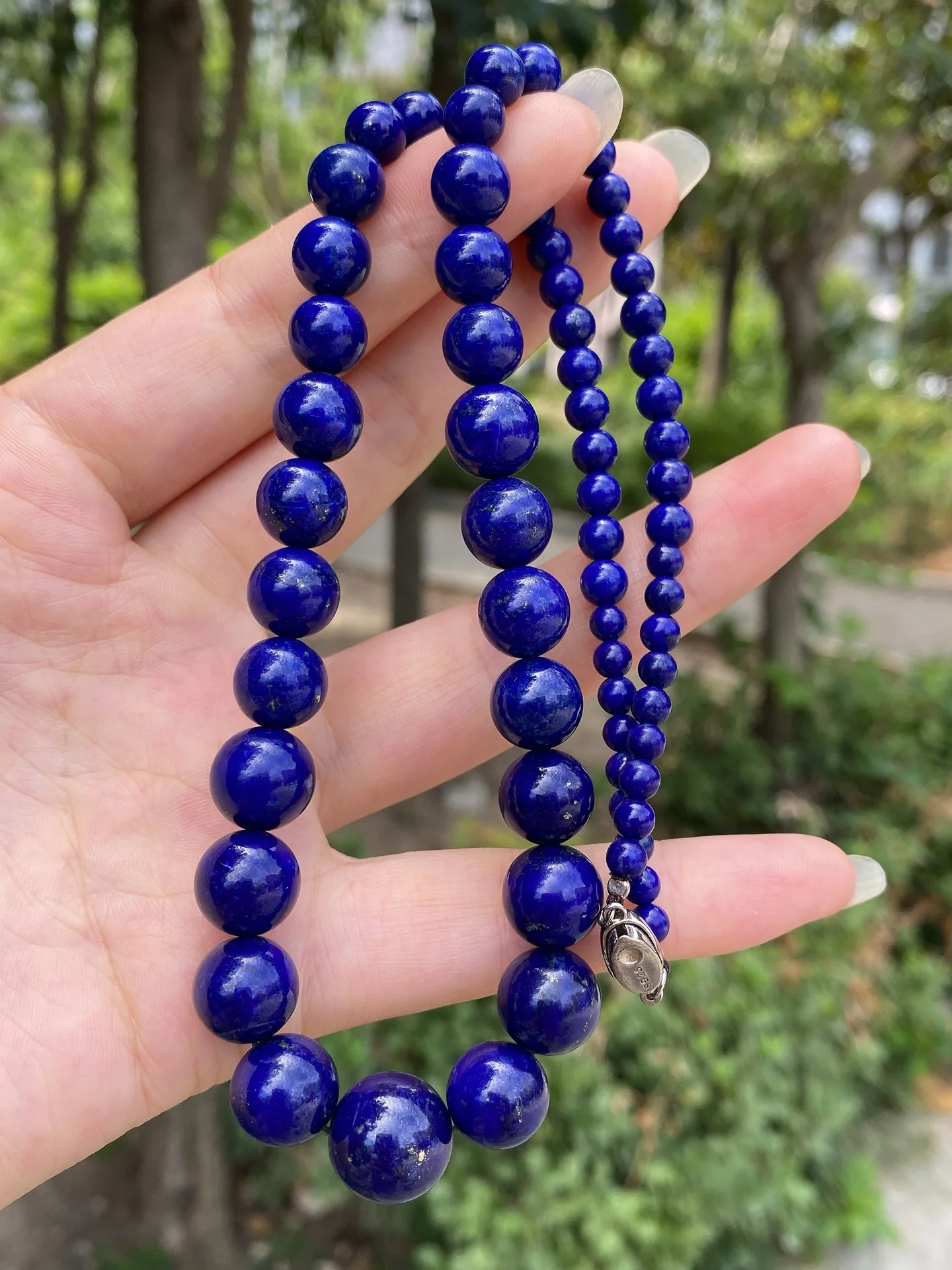 

Natural Blue Lapis Lazuli Pendant Necklace 4.7.x13.8mm Round Beads Women Men Beads Jewelry Gemstone AAAAAA