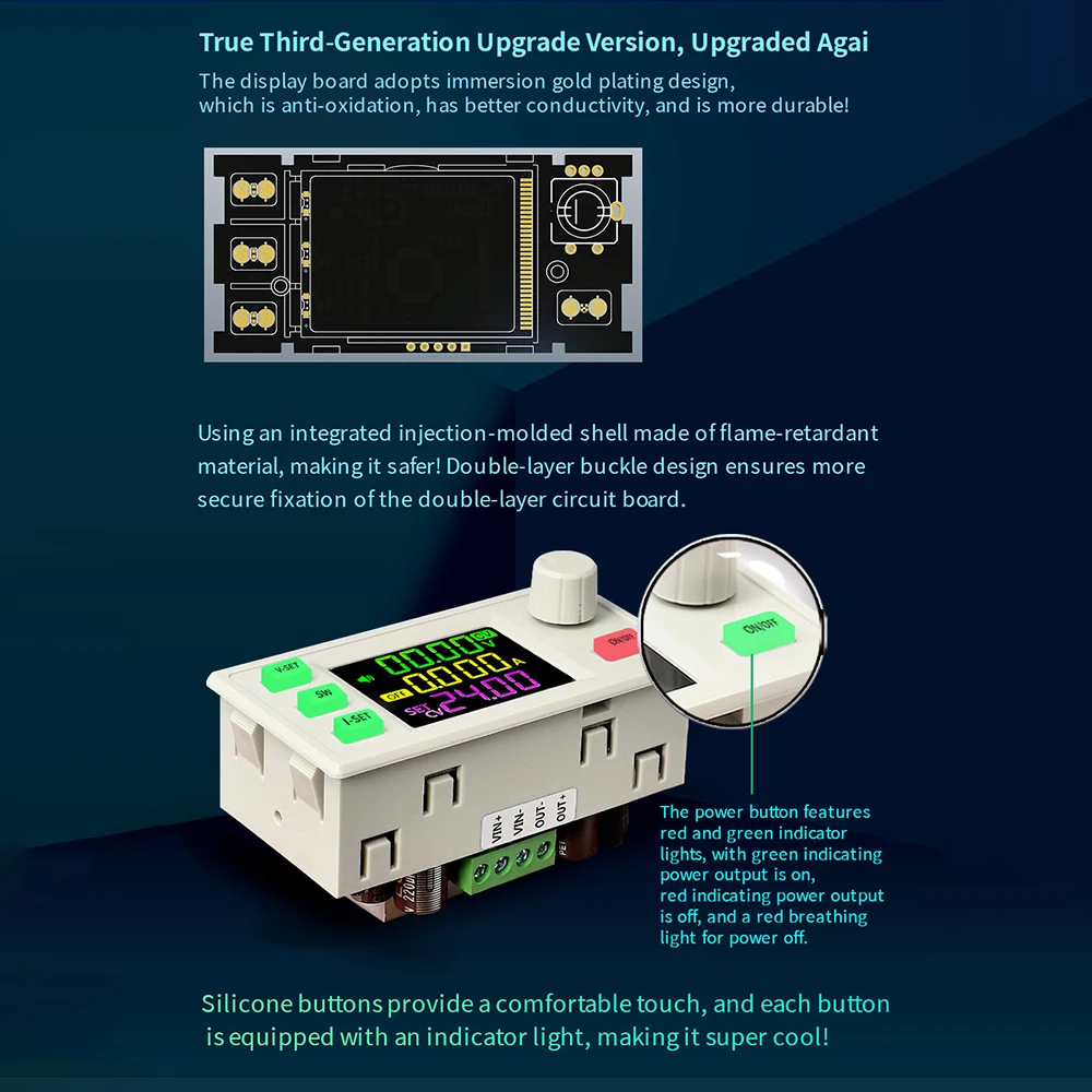 XY6506X/XY6509X CNC Einstellbarer DC-Spannungsregler Netzteil Konstantspannungs-Strom-Wartungs-Buck-Modul – Detail 6