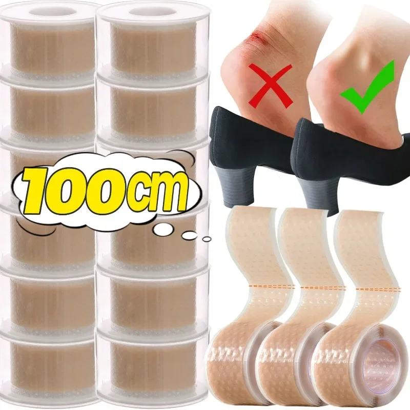 100CM/Roll Silicone Gel Heel Protector Tape Roll Wear Resistant Anti Slip Foot Cushion Pad Shoes Waterproof Adhesive Feet Care