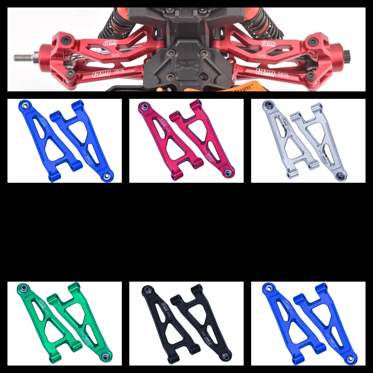 

GPM Alloy 7075 Front Lower Suspension Arms ARRMA 1/18 Granite Grom Typhon Grom RTR-ARA2106
