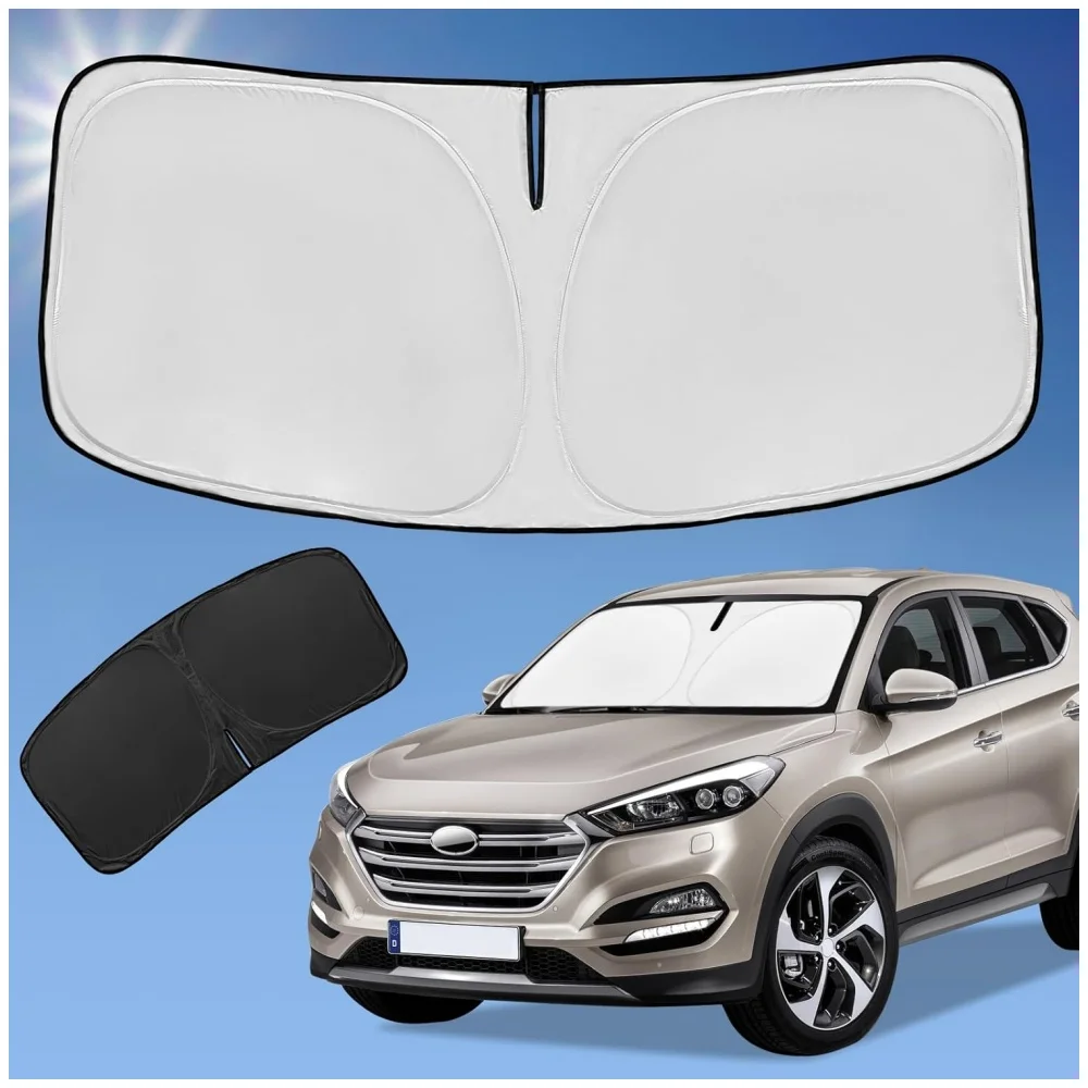 Custom Fit Retractable Windshield Sun Shade For Hyundai Tucson 2016-2021 UV Block Cooling Front Window Sun Visor Cover